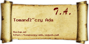 Tomanóczy Ada névjegykártya